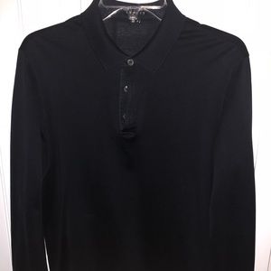 Theory long sleeve Polo with button up wrist